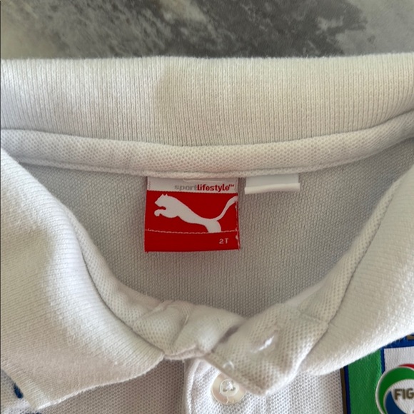 PUMA ITALIA White and Gray Polo Shirt - Picture 2 of 6